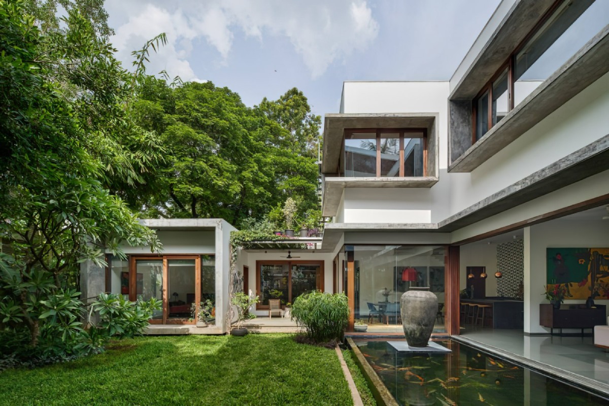 Mẫu nhà 2 tầng chữ L 100m2 6