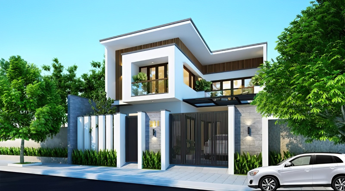 Mẫu thiết kế nhà 2 tầng 3 phòng ngủ có gara Mẫu thiết kế nhà 2 tầng 3 phòng ngủ có gara