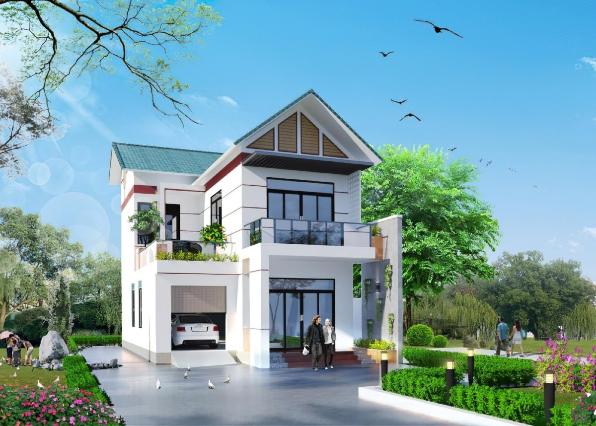 Thiết kế nhà 2 tầng 3 phòng ngủ mái Thái Thiết kế nhà 2 tầng 3 phòng ngủ mái Thái