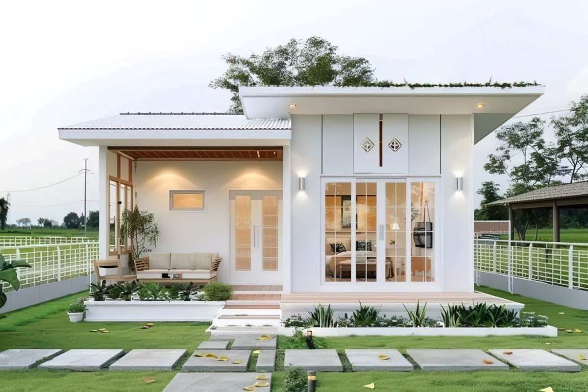 45+ Thiết kế nhà 1 tầng mái bằng đẹp ấn tượng nhất năm 2025 2 nhà mái bằng 1 tầng 2