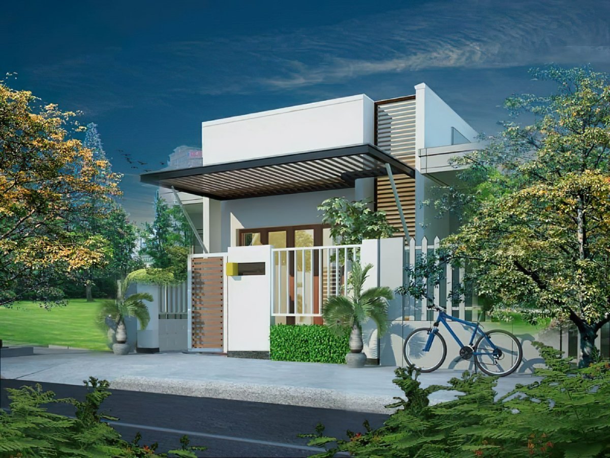 45+ Thiết kế nhà 1 tầng mái bằng đẹp ấn tượng nhất năm 2025 8 nhà mái bằng 1 tầng 8