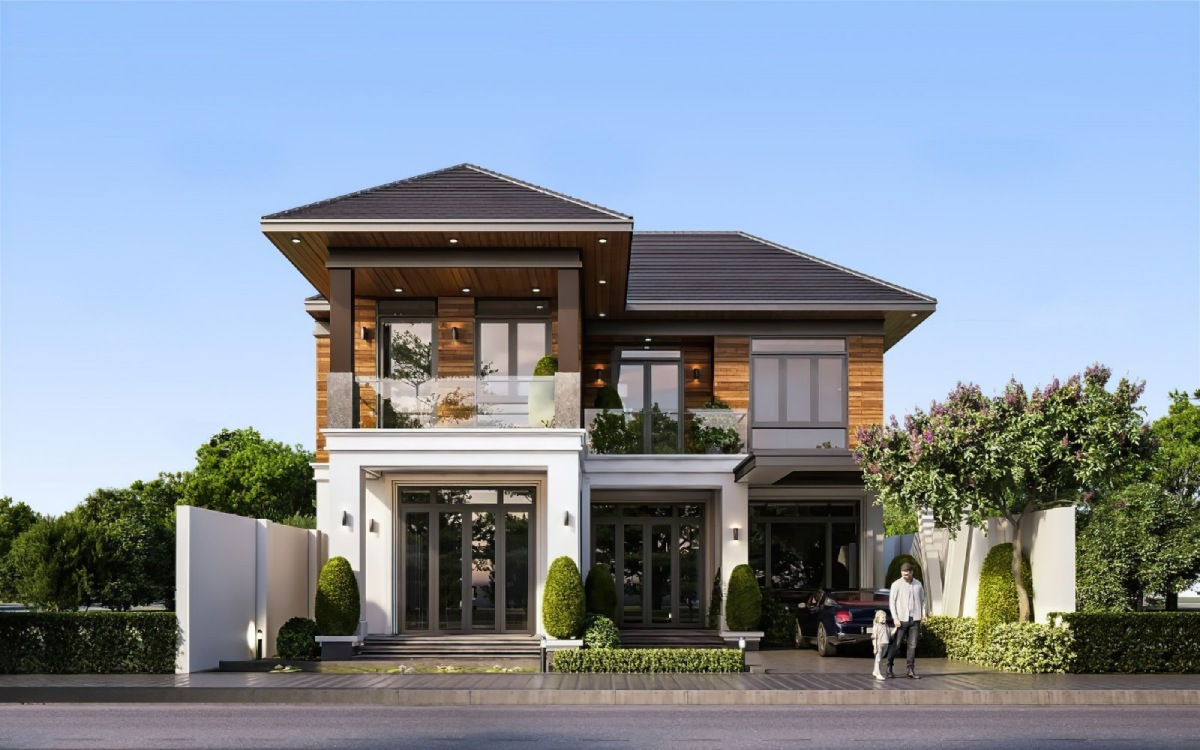 Mẫu thiết kế nhà mái Nhật 2 tầng đẹp