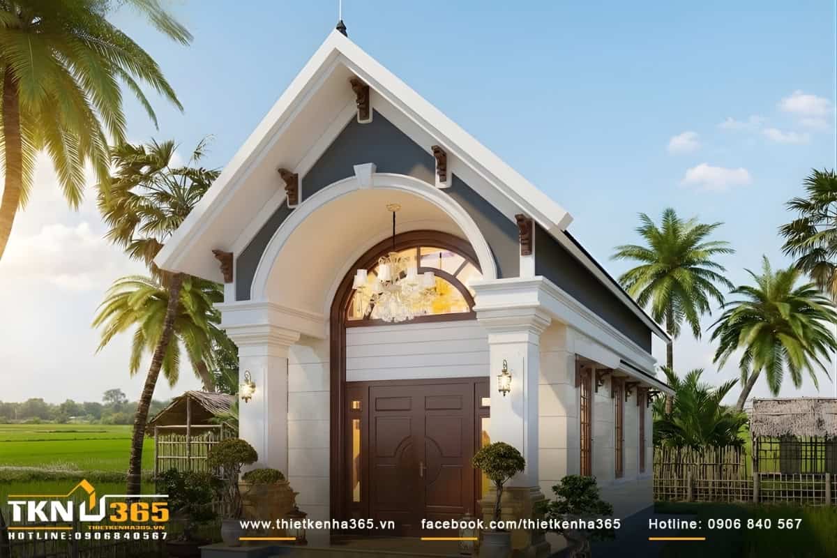 Mẫu nhà cấp 4 diện tích nhỏ 40m2 mái Thái mini