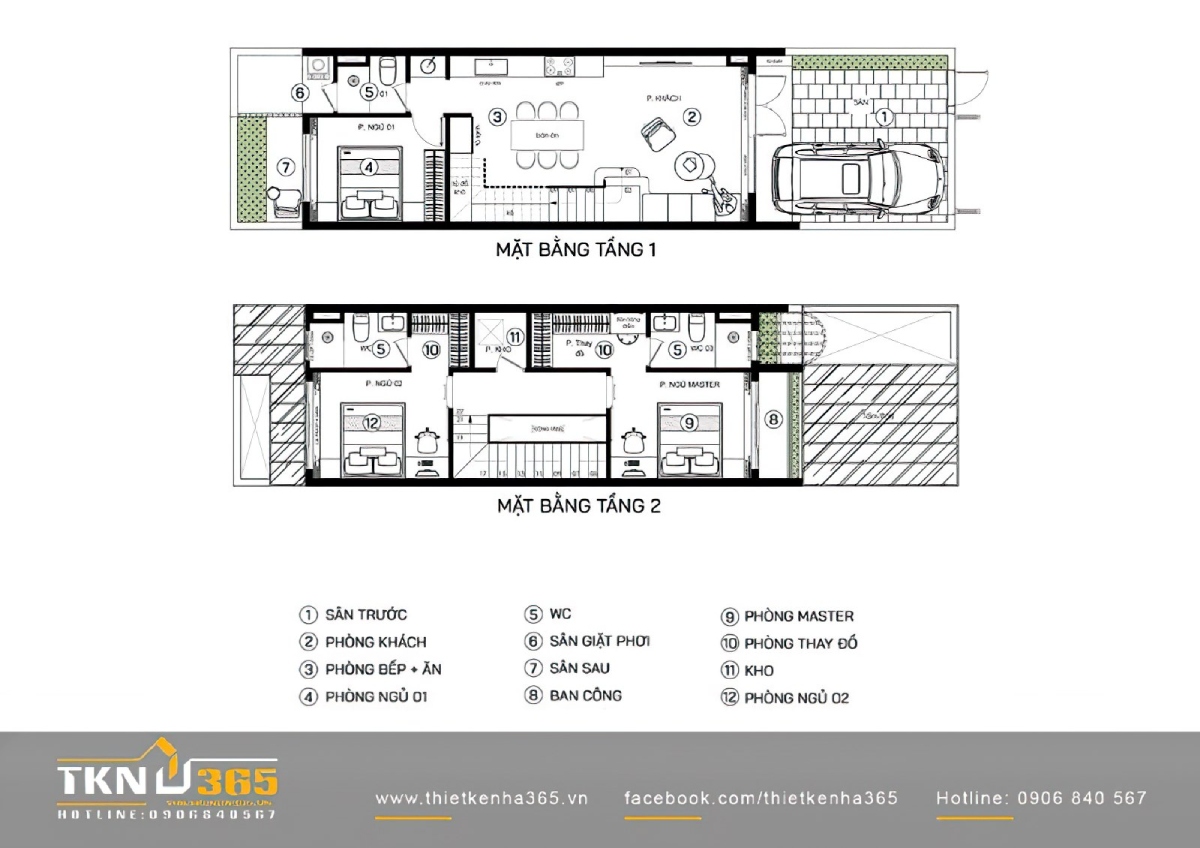 Mẫu Thiết Kế Nhà Ống 2 Tầng 5x20m Đẹp Hiện Đại Kèm Bản Vẽ Chi Tiết 12 nhà ống 2 tầng 5x20m 10