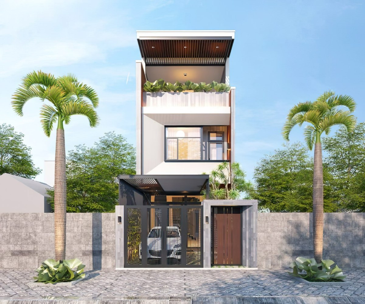 Mẫu Thiết Kế Nhà Ống 2 Tầng 5x20m Đẹp Hiện Đại Kèm Bản Vẽ Chi Tiết 7 nhà ống 2 tầng 5x20m 12