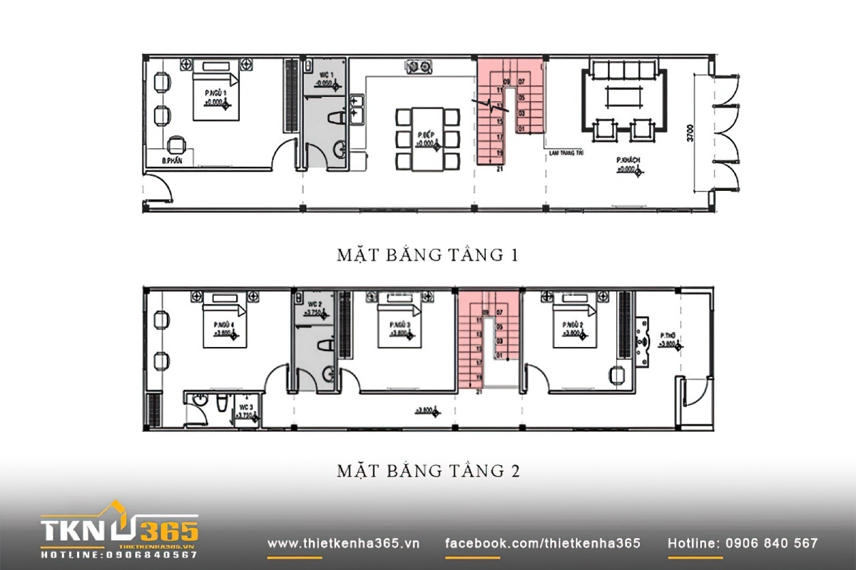Mẫu Thiết Kế Nhà Ống 2 Tầng 5x20m Đẹp Hiện Đại Kèm Bản Vẽ Chi Tiết 20 nhà ống 2 tầng 5x20m 17