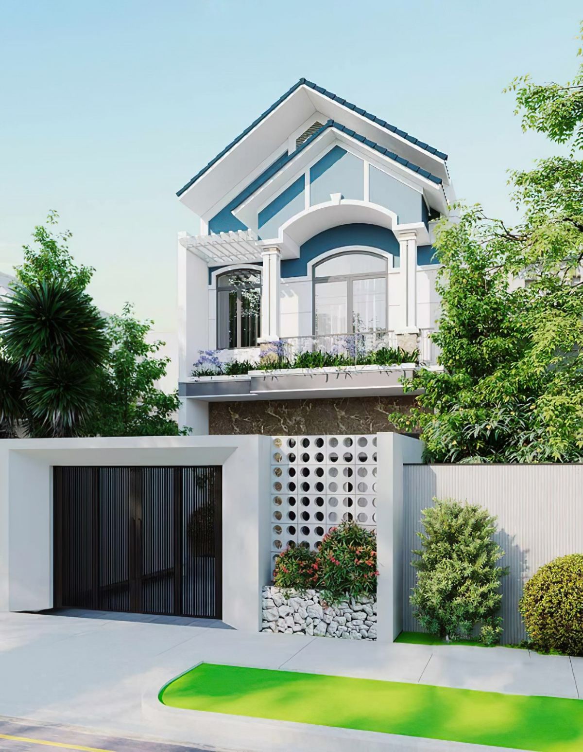 Mẫu Thiết Kế Nhà Ống 2 Tầng 5x20m Đẹp Hiện Đại Kèm Bản Vẽ Chi Tiết 2 nhà ống 2 tầng 5x20m 6