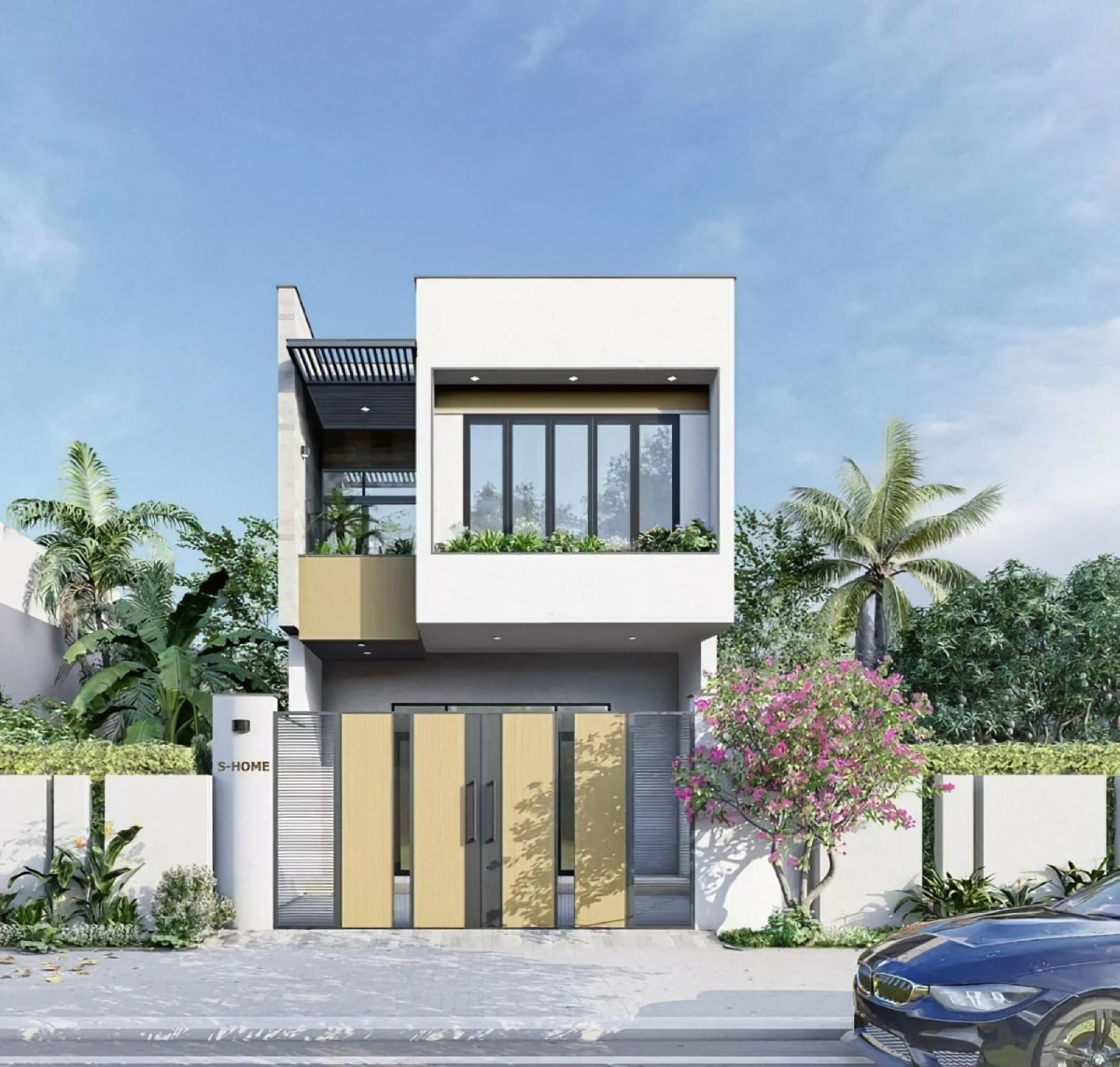 Mẫu Thiết Kế Nhà Ống 2 Tầng 5x20m Đẹp Hiện Đại Kèm Bản Vẽ Chi Tiết 5 nhà ống 2 tầng 5x20m 8