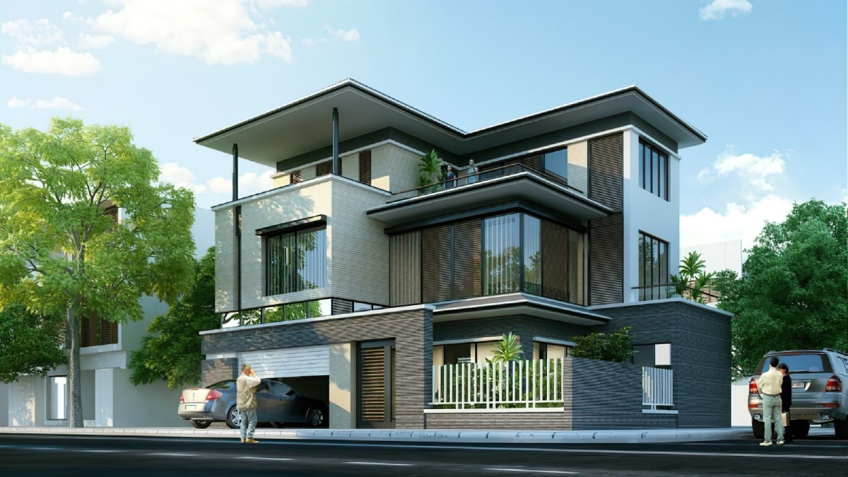 mẫu nhà 2 mặt tiền 3 tầng 9