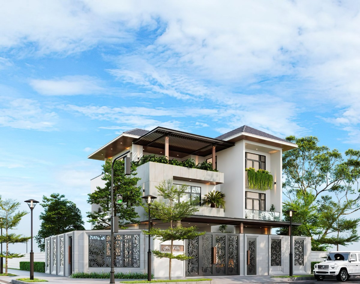 mẫu nhà 3 tầng mái Nhật 11