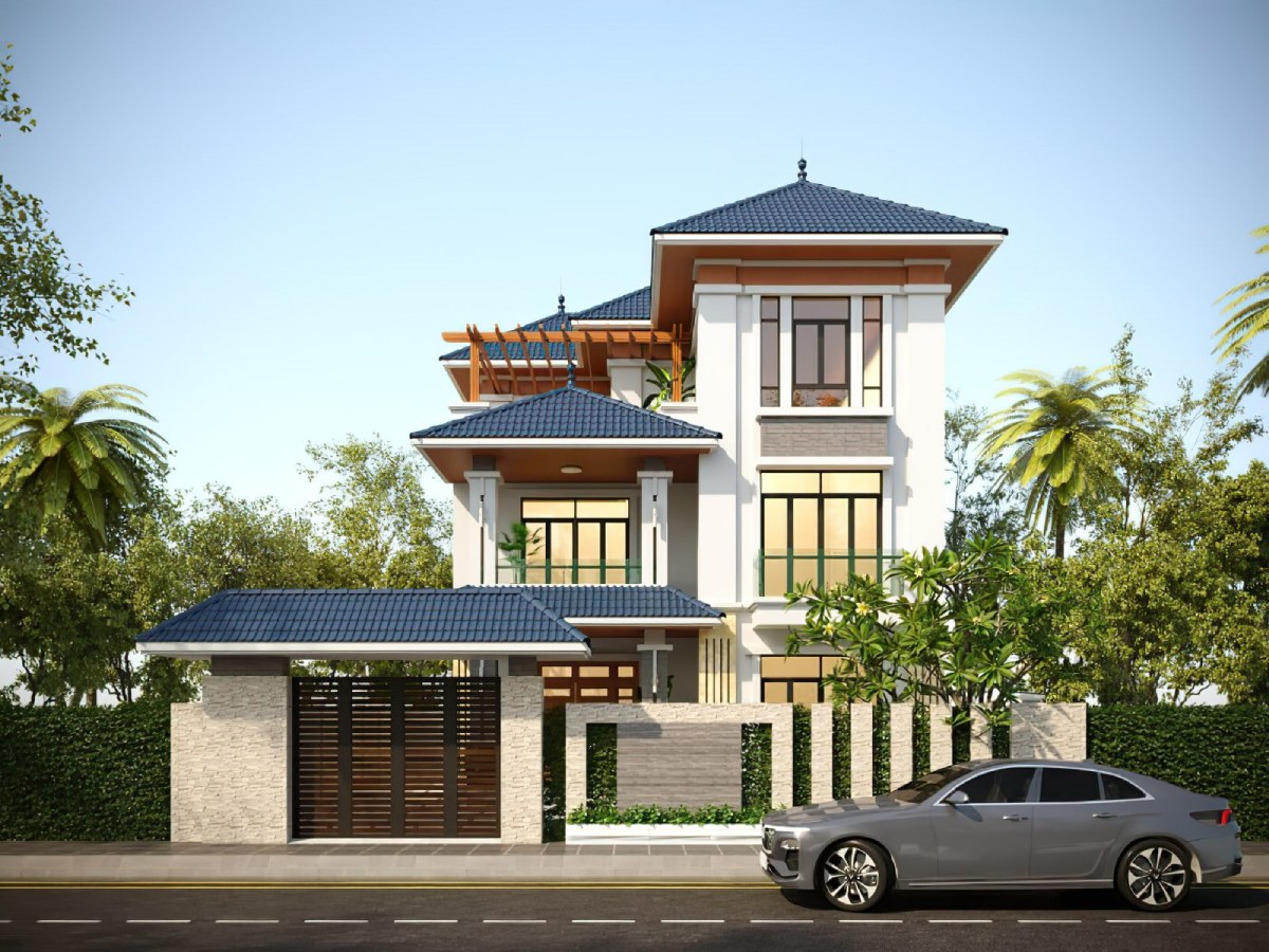 mẫu nhà 3 tầng mái Nhật 3