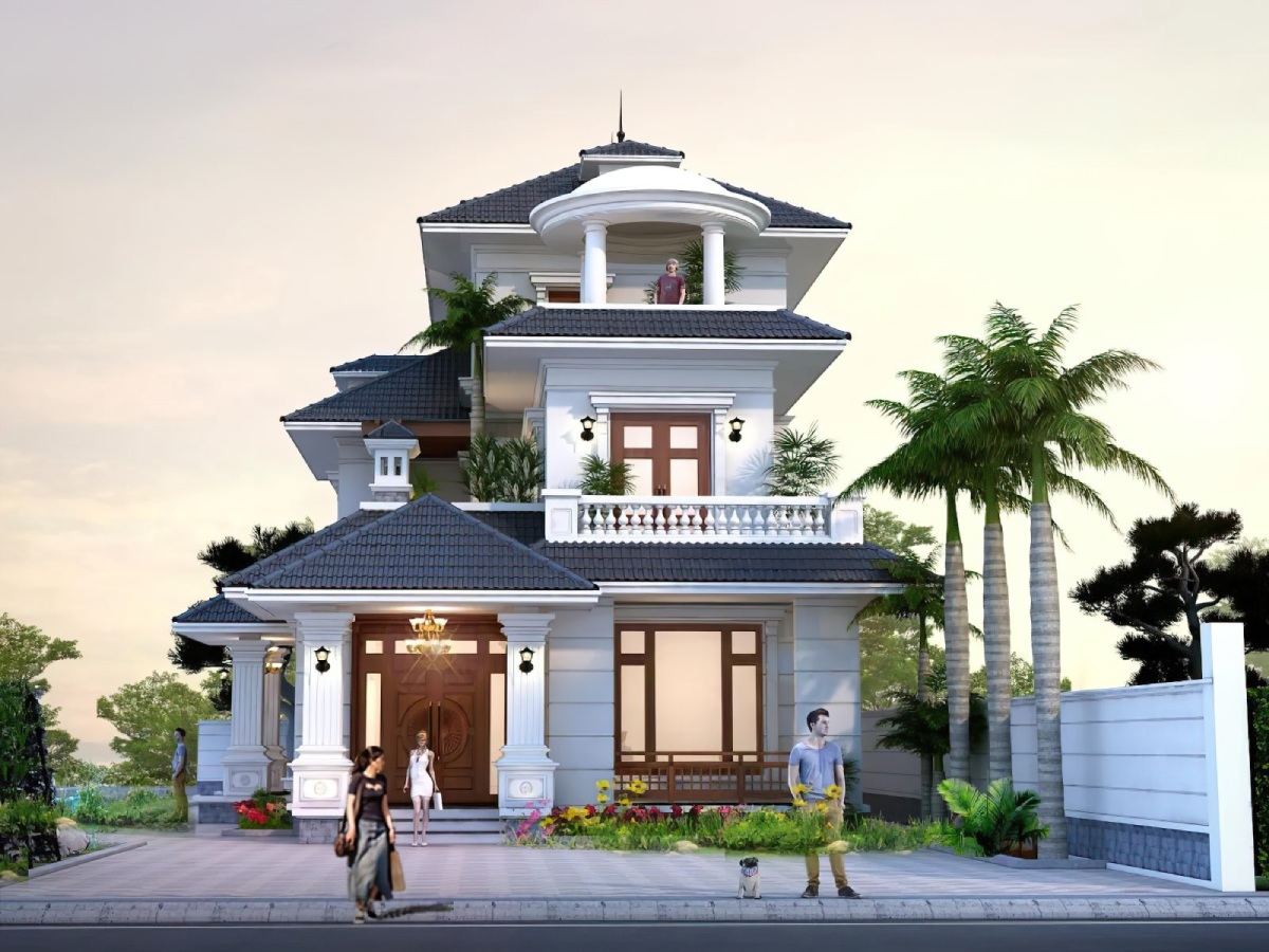 mẫu nhà 3 tầng mái Nhật 6