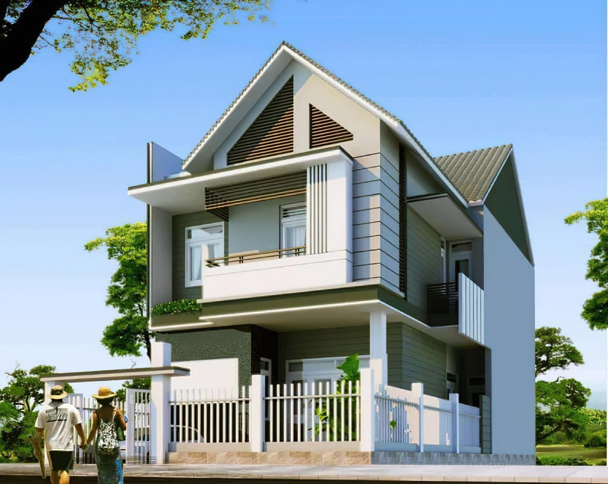 30+ Mẫu thiết kế nhà 2 tầng mái thái hiện đại, sang trọng 2026 24 Kiểu thiết kế nhà 2 tầng mái Thái 10