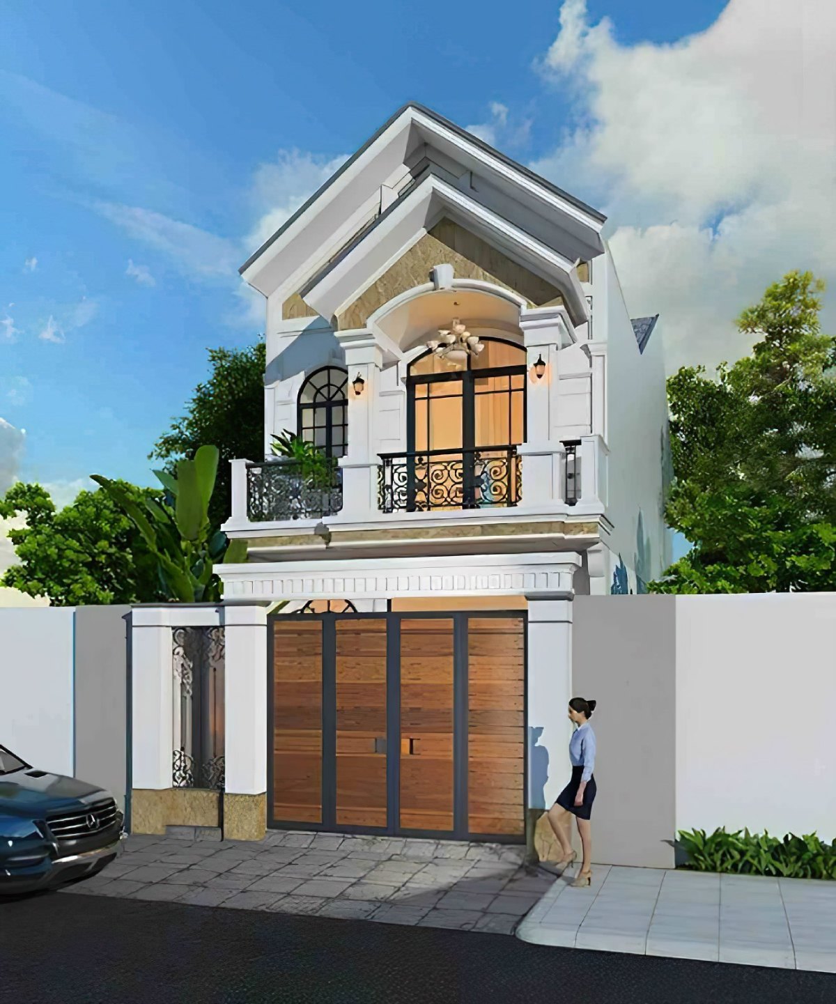 30+ Mẫu thiết kế nhà 2 tầng mái thái hiện đại, sang trọng 2026 5 Kiểu thiết kế nhà 2 tầng mái Thái 5