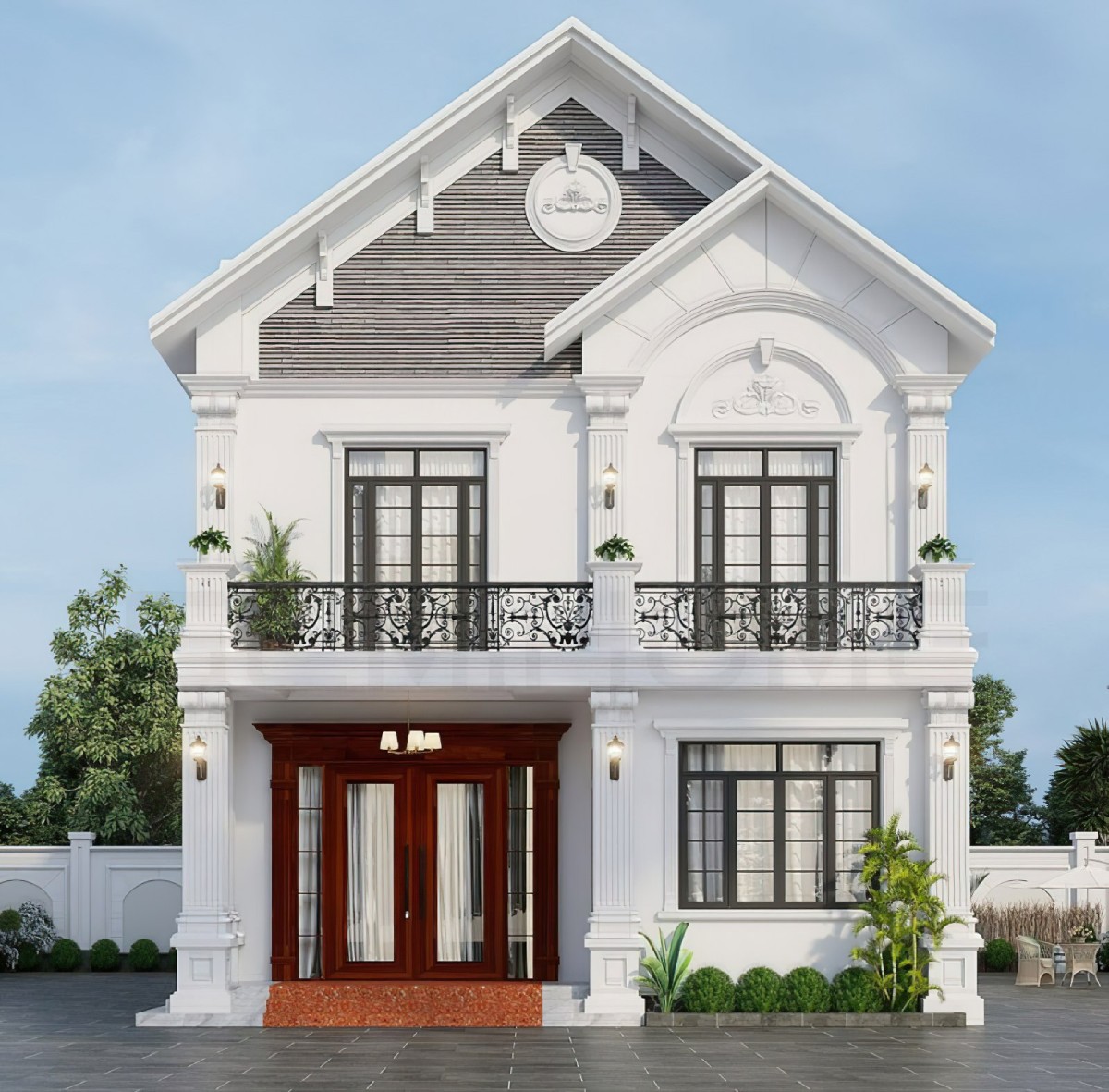 30+ Mẫu thiết kế nhà 2 tầng mái thái hiện đại, sang trọng 2026 21 Kiểu thiết kế nhà 2 tầng mái Thái 7