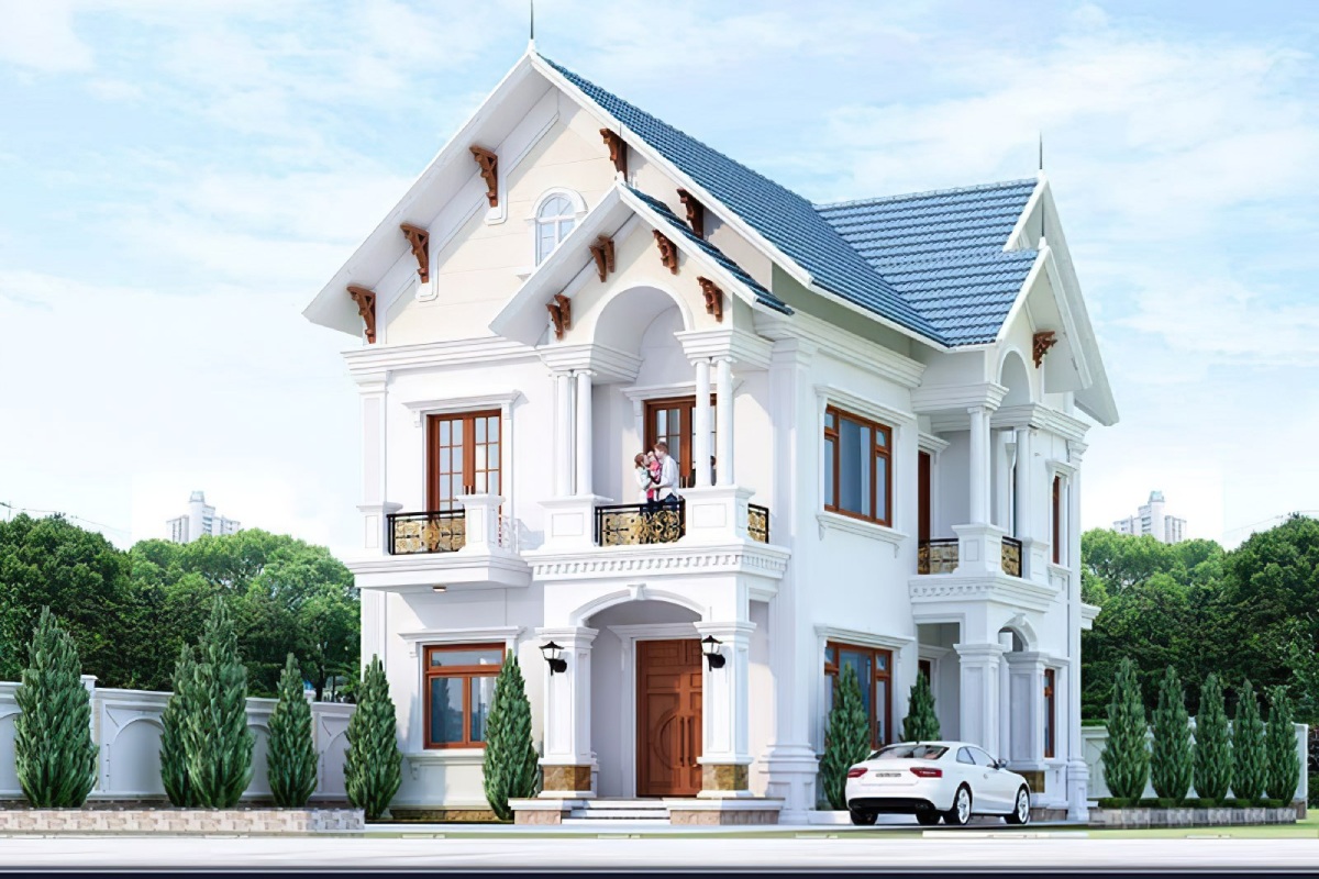mẫu nhà 2 tầng mái thái