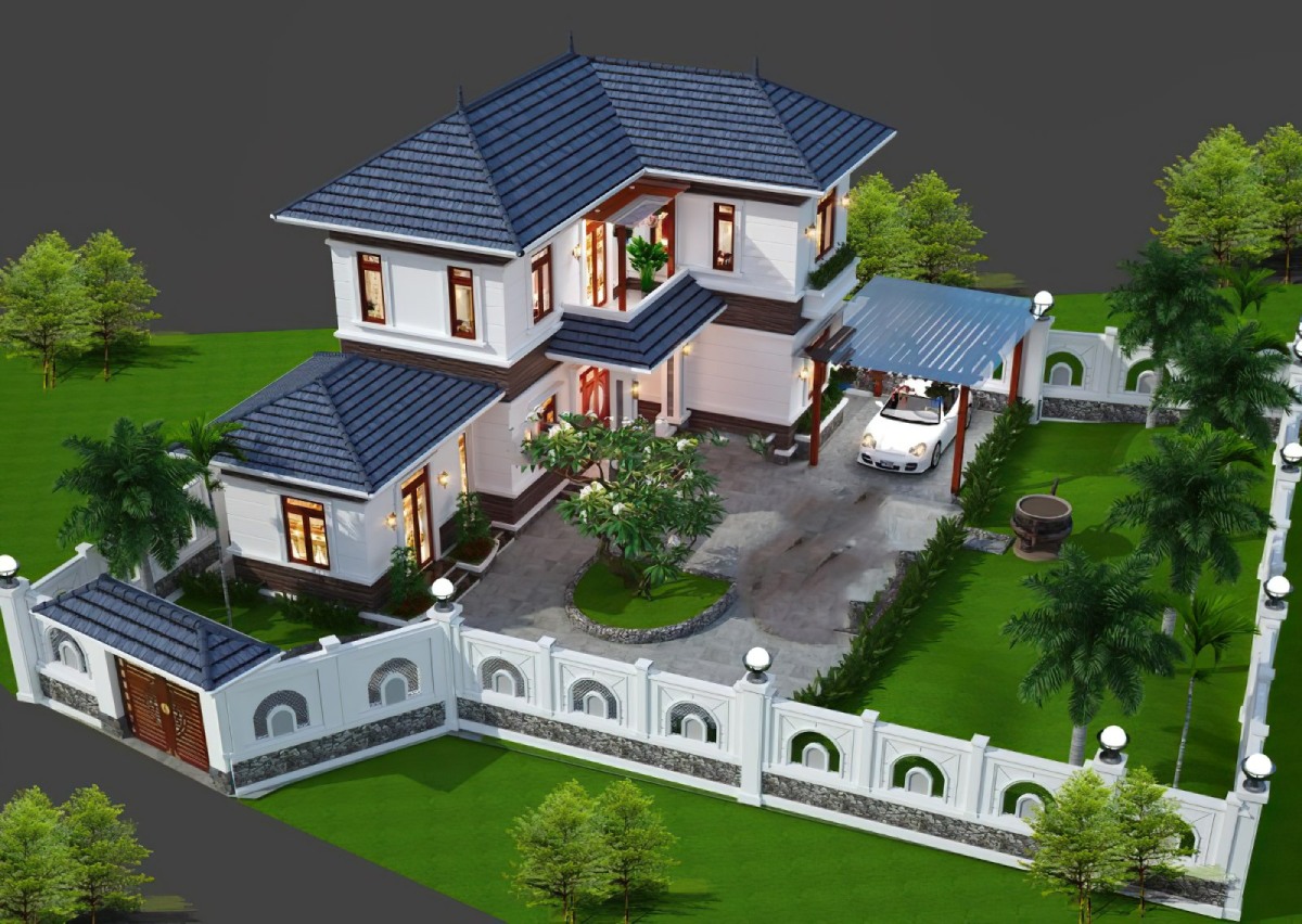 Mẫu Nhà Chữ L 2 Tầng Ở Nông Thôn: Diện Tích, Chi Phí & Top Mẫu Đẹp 2026 10 Mẫu nhà chữ L 2 tầng 10