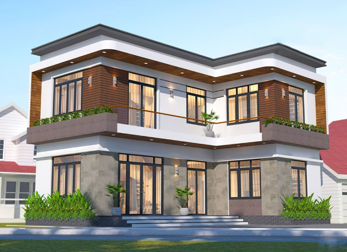 Mẫu Nhà Chữ L 2 Tầng Ở Nông Thôn: Diện Tích, Chi Phí & Top Mẫu Đẹp 2026 12 Mẫu nhà chữ L 2 tầng 12