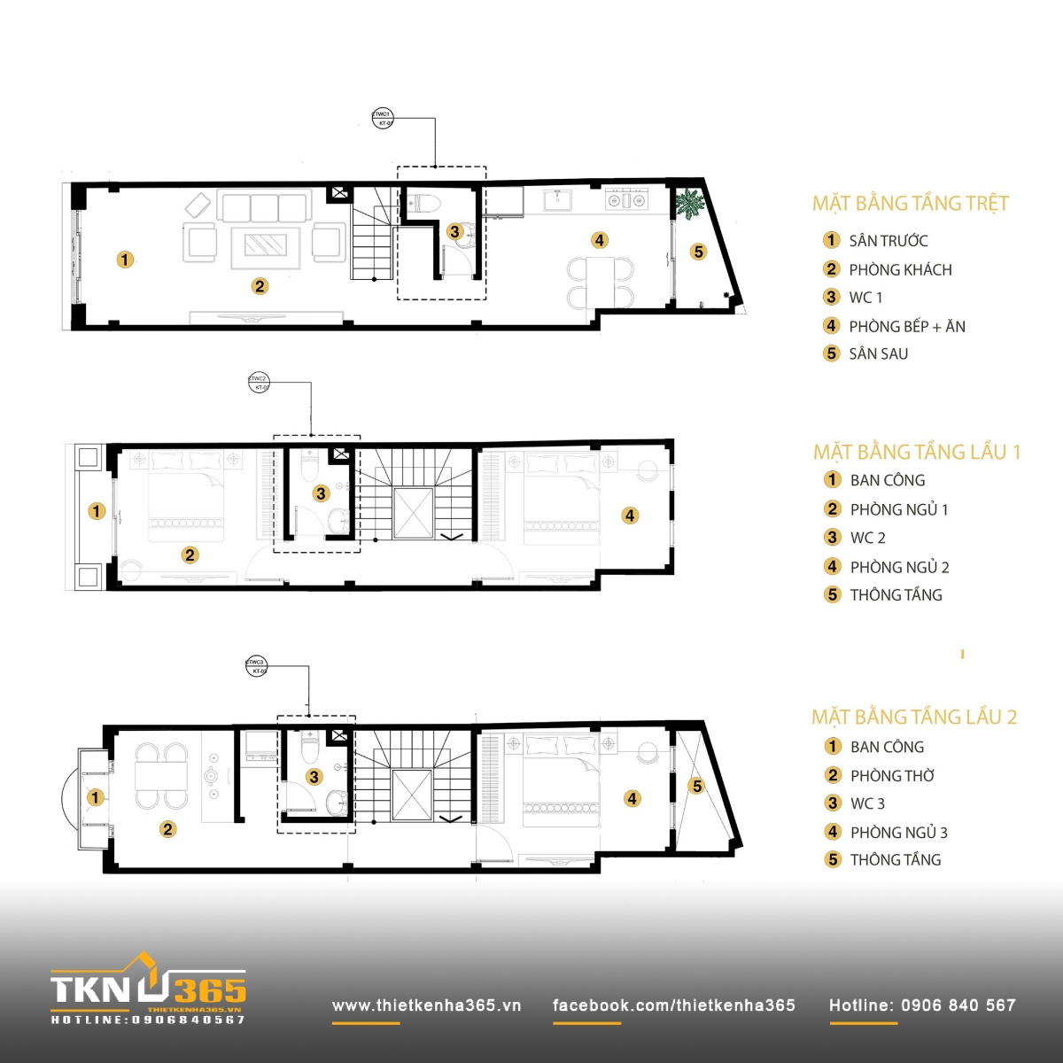 Thiết kế nhà phố 3 tầng - Dấu gạch nối giữa hai thời đại 3 Thiết kế nhà phố 3 tầng 3