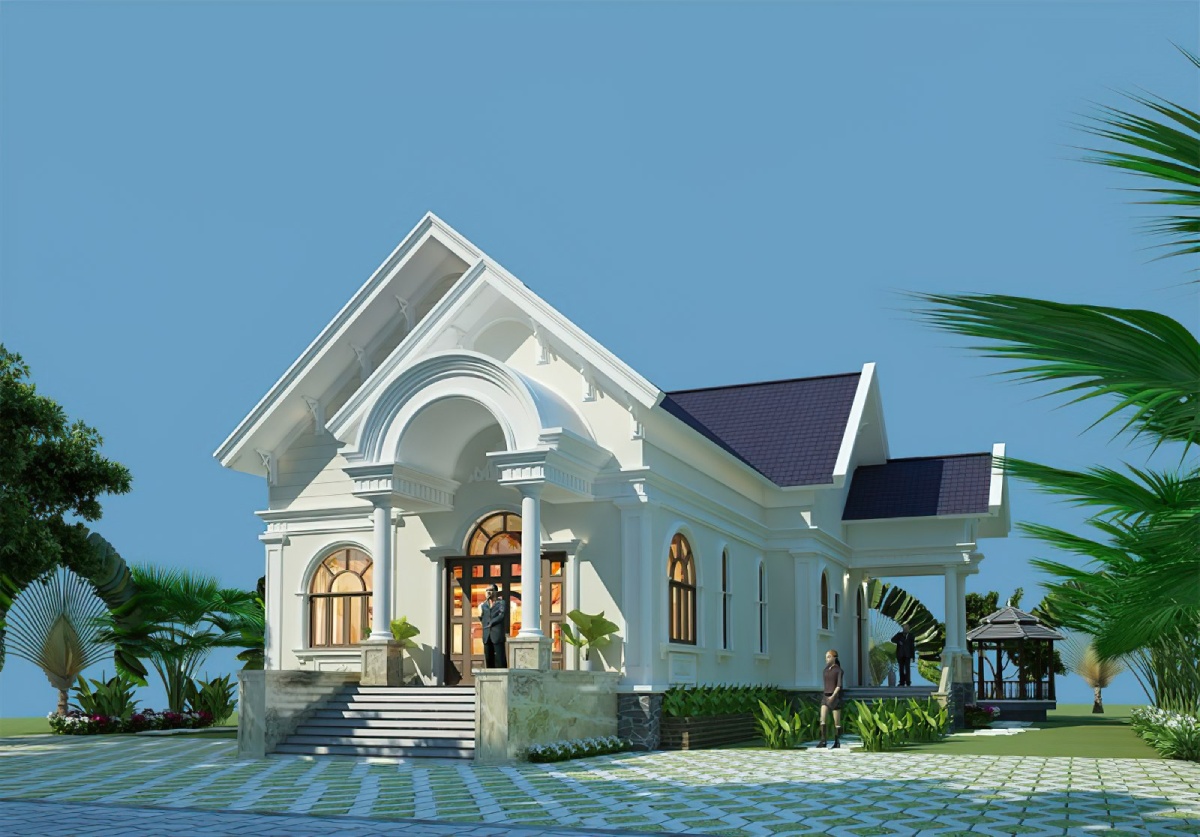 thiết kế biệt thự 1 tầng 12