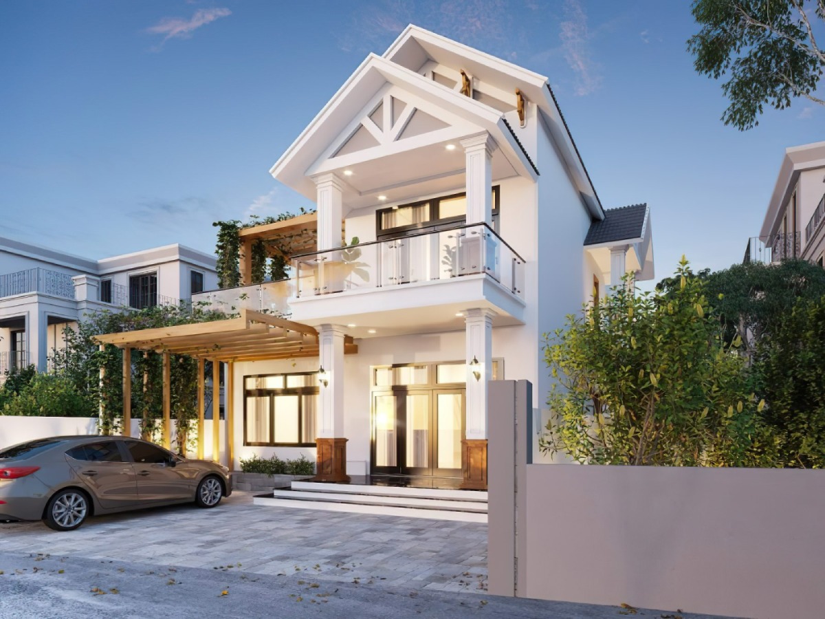 Thiết kế biệt thự mini 2 tầng 3