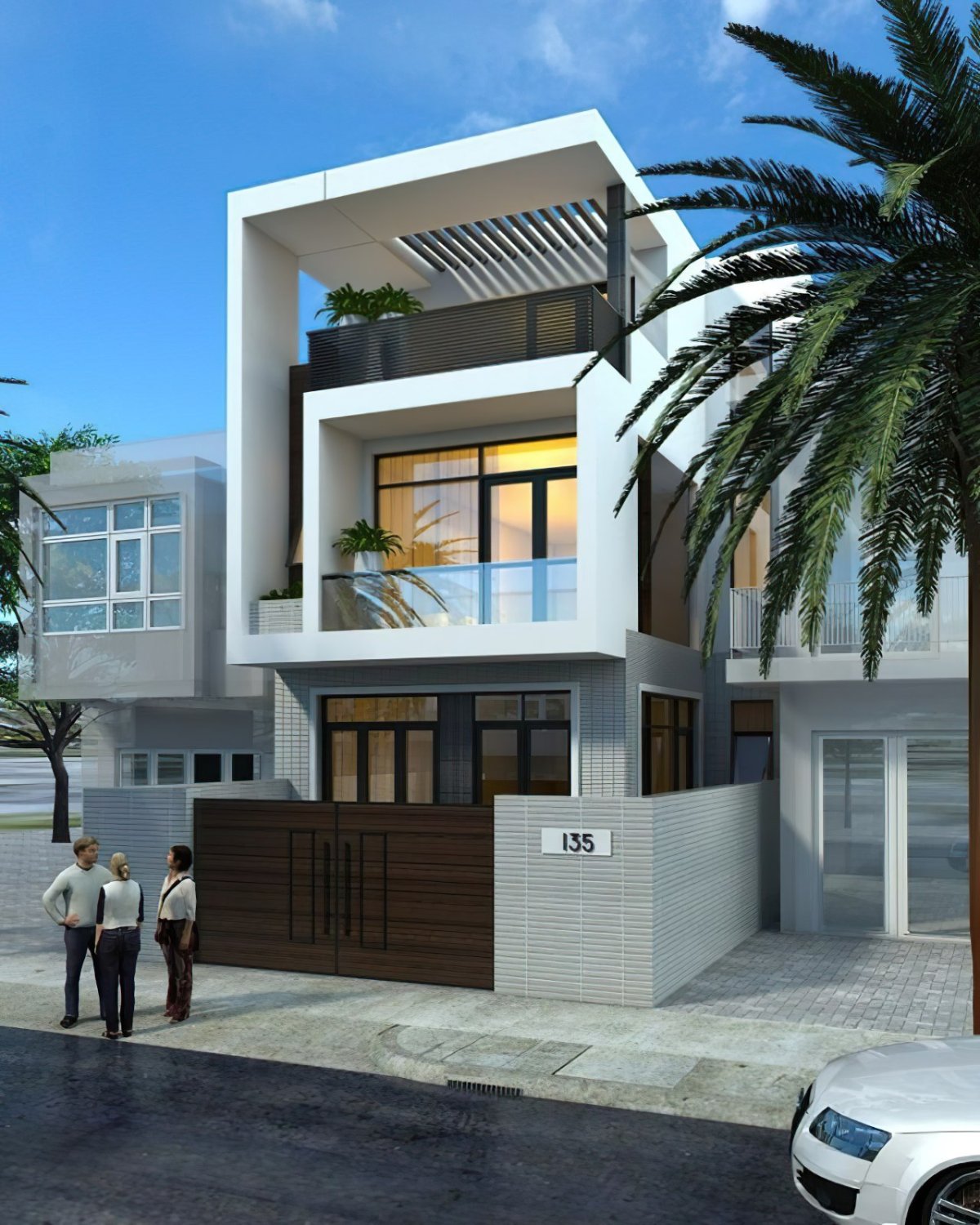 thiết kế nhà 2 tầng 7x20m 9