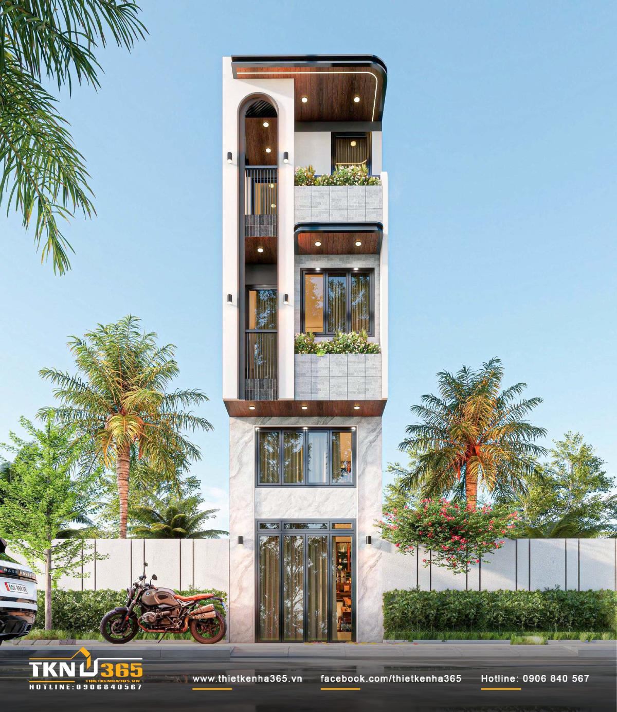 Thiết kế nhà phố 3 tầng - Vẻ đẹp của sự tinh gọn 2 Thiết kế nhà phố 3 tầng 1