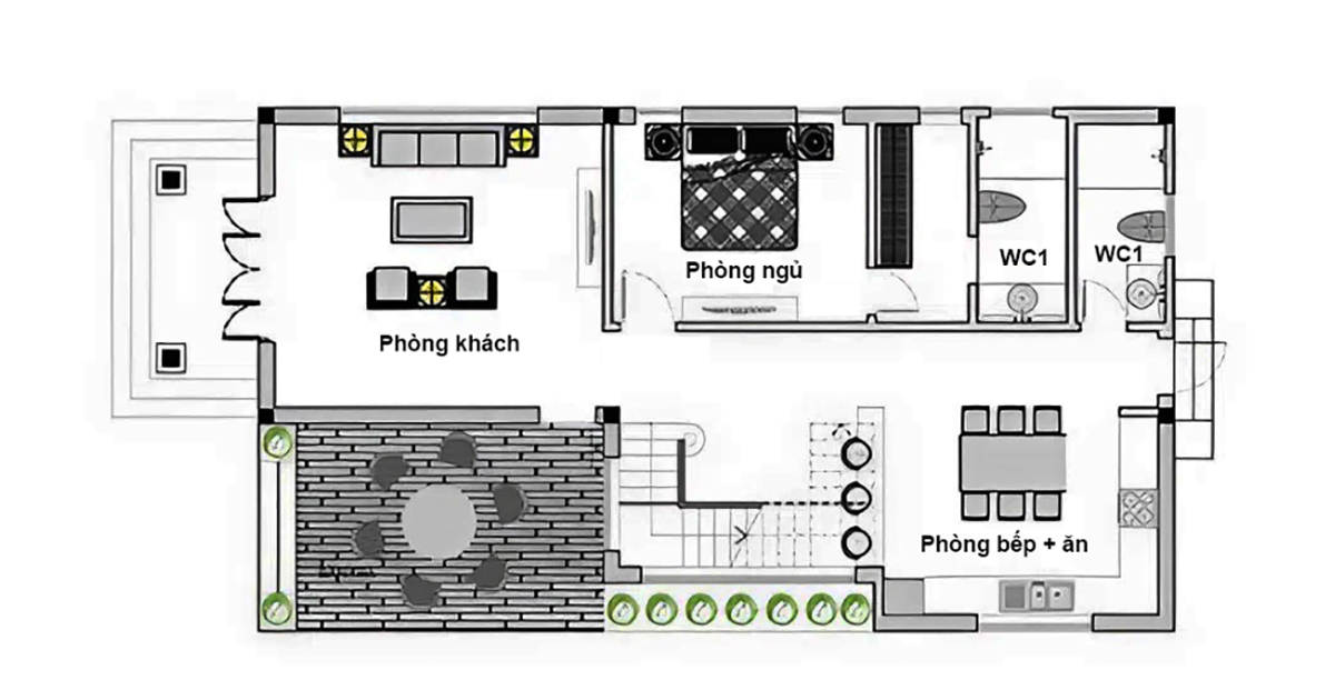 6+ Mẫu Biệt Thự 2 Tỷ Đẹp, Hiện Đại Và Tối Ưu Chi Phí Năm 2026 5 Bản vẽ công năng mẫu biệt thự 2 tỷ mái thái