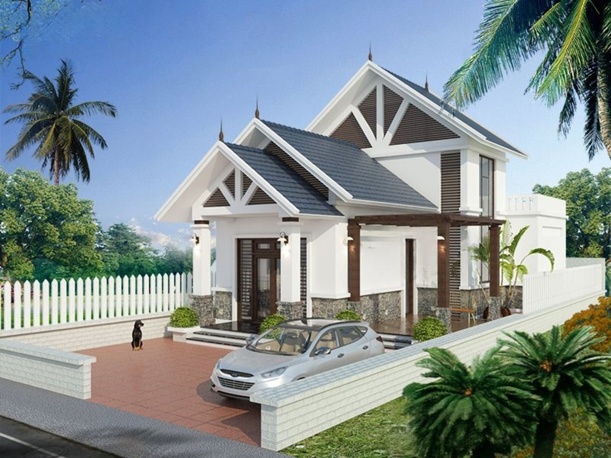 6+ Mẫu Biệt Thự 2 Tỷ Đẹp, Hiện Đại Và Tối Ưu Chi Phí Năm 2026 4 Mẫu biệt thự 2 tỷ mái thái nhìn ngôi nhà cao ráo hơn hẳn
