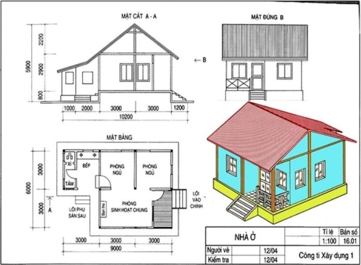 Cách đọc bản vẽ xây dựng: Hướng dẫn đơn giản - Đọc hiểu dễ dàng 4 Bản vẽ kiến trúc