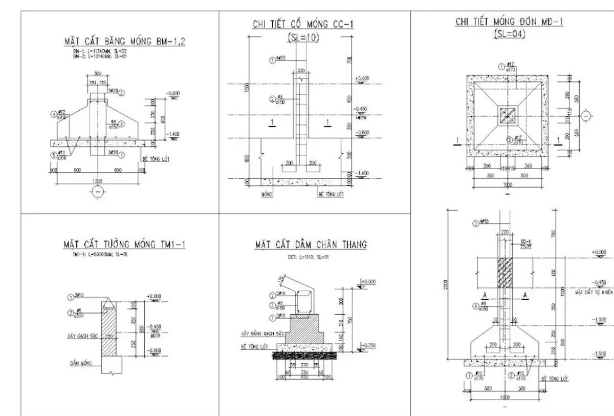 Cách đọc bản vẽ xây dựng: Hướng dẫn đơn giản - Đọc hiểu dễ dàng 5 Bản vẽ kết cấu