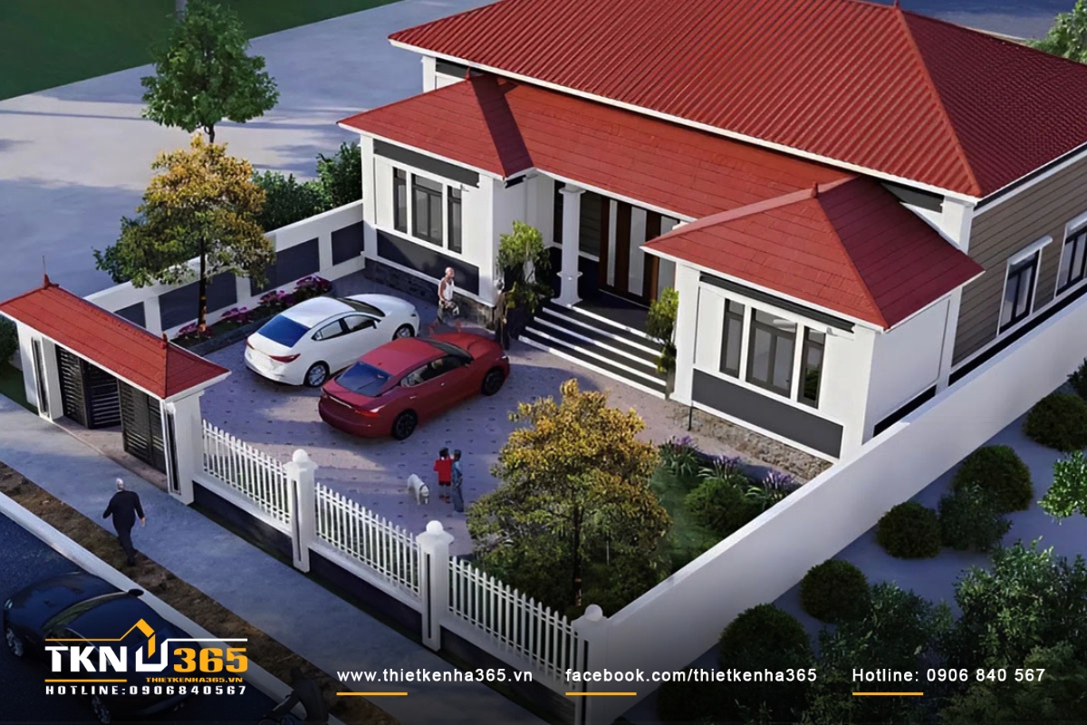 Những lưu ý khi thiết kế & xây dựng biệt thự 1 tầng 3 phòng ngủ