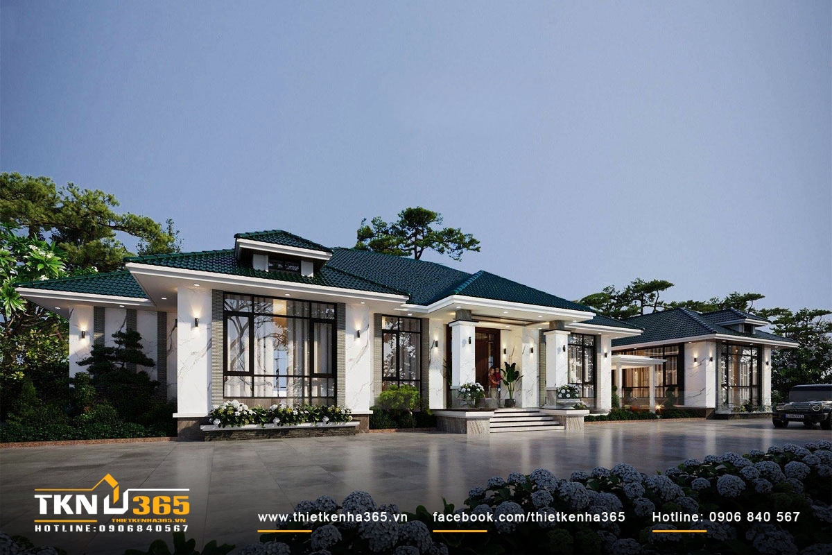 Giá thiết kế và thi công biệt thự 1 tầng 3 phòng ngủ sẽ có giao động dựa trên nhiều yếu tố