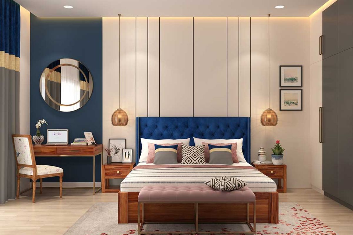 Kê giường sát tường tạo điểm tựa vững chắc, giúp tinh thần ổn định và thư giãn thoải mái (Ảnh: Sưu tầm)