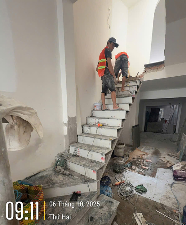 Tiến độ nhà phố 1 trệt 2 lầu 1 tum - Chị Mỹ - Quận 8 41 nha chi my quan 8 2025 061025 1