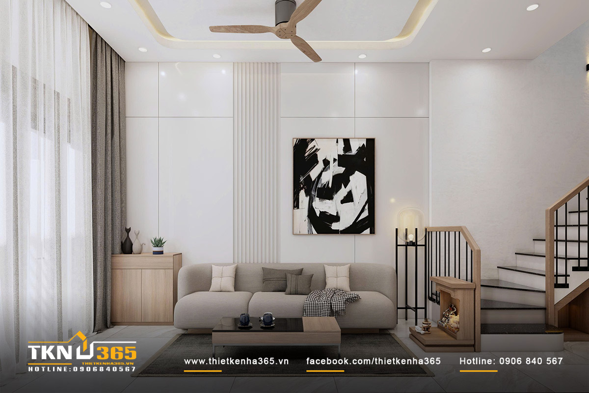 Tiến độ nhà phố 1 trệt 2 lầu 1 tum - Chị Mỹ - Quận 8 17 Nhà chị Mỹ Quận 8, nhà phố 1 triệt 2 lầu 1 tum, phòng khách