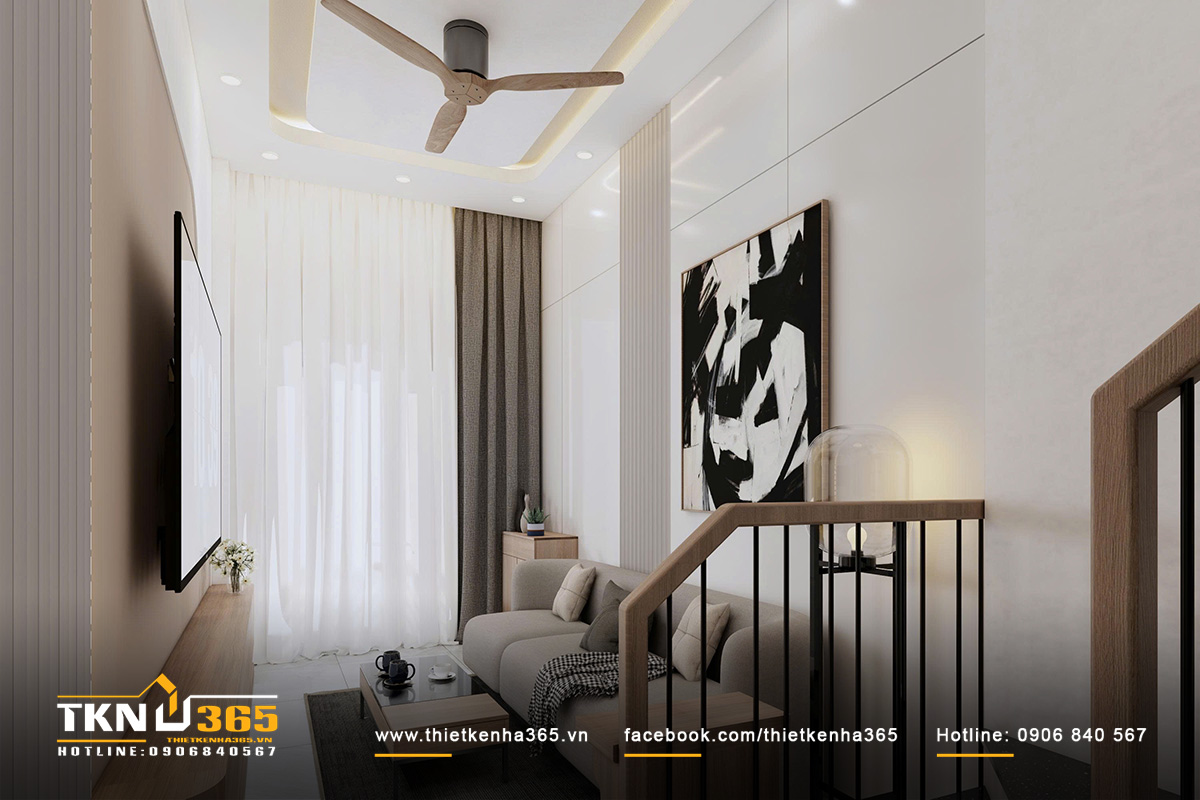 Tiến độ nhà phố 1 trệt 2 lầu 1 tum - Chị Mỹ - Quận 8 18 Nhà chị Mỹ Quận 8, nhà phố 1 triệt 2 lầu 1 tum, phòng khách
