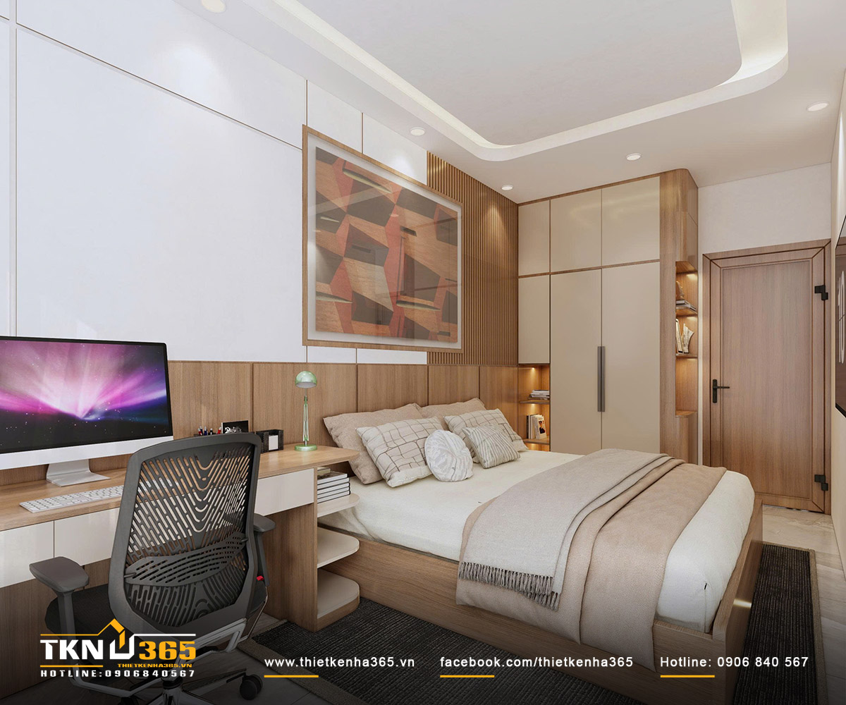 Tiến độ nhà phố 1 trệt 2 lầu 1 tum - Chị Mỹ - Quận 8 22 Nhà chị Mỹ Quận 8, nhà phố 1 triệt 2 lầu 1 tum, phòng ngủ