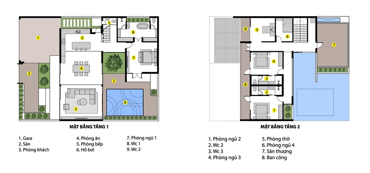 8+ Mẫu Thiết kế biệt thự 300m2 đẹp: Sang trọng, đẳng cấp và chuẩn phong thủy 28 Mặt bằng công năng biệt thự 2 tầng 300m2 phong cách Minimalist