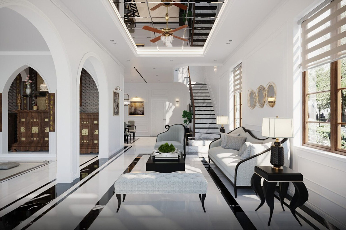 8+ Mẫu Thiết kế biệt thự 300m2 đẹp: Sang trọng, đẳng cấp và chuẩn phong thủy 5 Phong cách thanh lịch, quý phái – nhưng không hề phô trương.