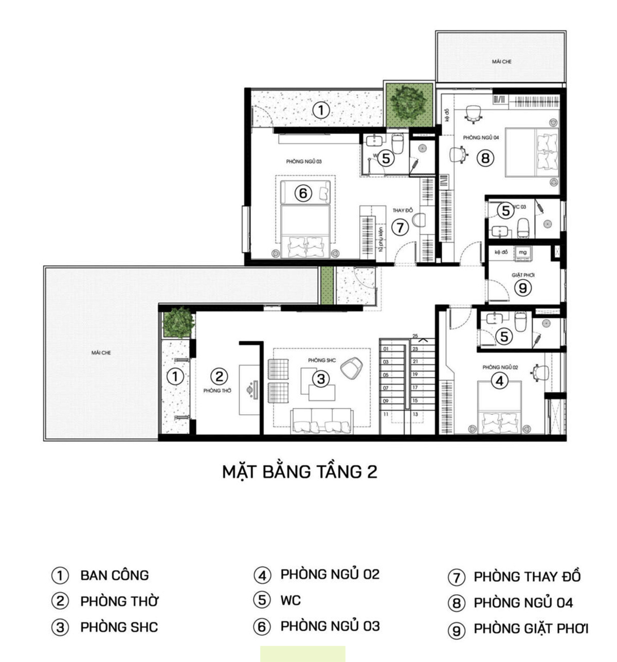8+ Mẫu Thiết kế biệt thự 300m2 đẹp: Sang trọng, đẳng cấp và chuẩn phong thủy 19 Mặt bằng công năng mẫu biệt thự 300m2 2 tầng sang trọng, hiện đại - tầng 2