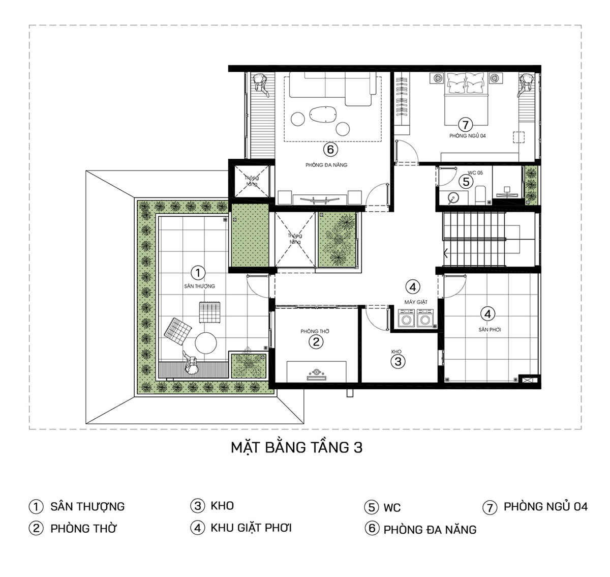 8+ Mẫu Thiết kế biệt thự 300m2 đẹp: Sang trọng, đẳng cấp và chuẩn phong thủy 15 Mặt bằng công năng mẫu biệt thự 300m2 3 tầng hiện đại tầng 3