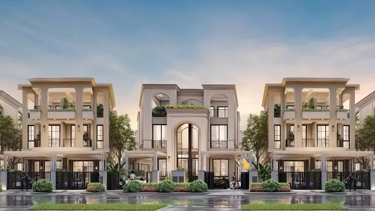7+ mẫu biệt thự song lập: thiết kế hiện đại & ấn tượng 2026 14 Kiến trúc biệt thự chú trọng đến sự cân đối hình khối, đường nét thanh thoát và sự hòa hợp giữa vật liệu hiện đại và mảng xanh thiên nhiên.
