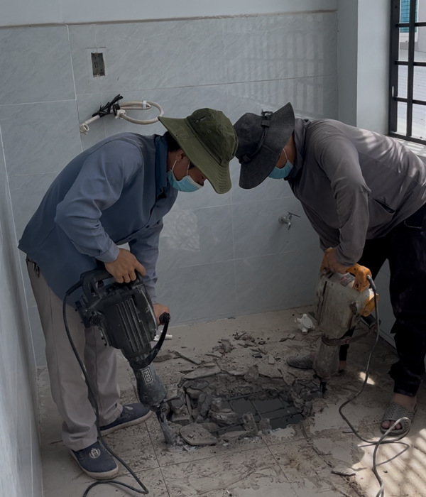 Tiến độ thi công nhà 5 tầng – Chị Nga - Quận 7 134 nha 5 tang chi nga quan 7 dap pha 2