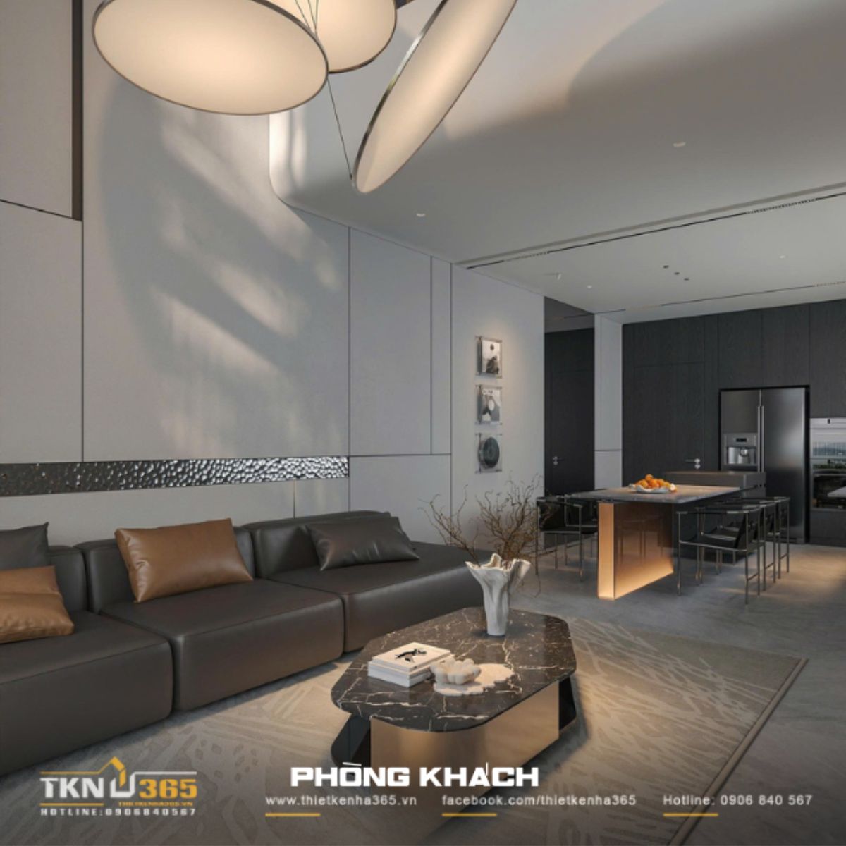 Thiết kế mở - “Chìa khóa” mang nắng gió vào nhà phố 4 tầng 13 Không gian tiếp khách sang trọng với sofa da, bàn đá tự nhiên và thảm dệt thủ công