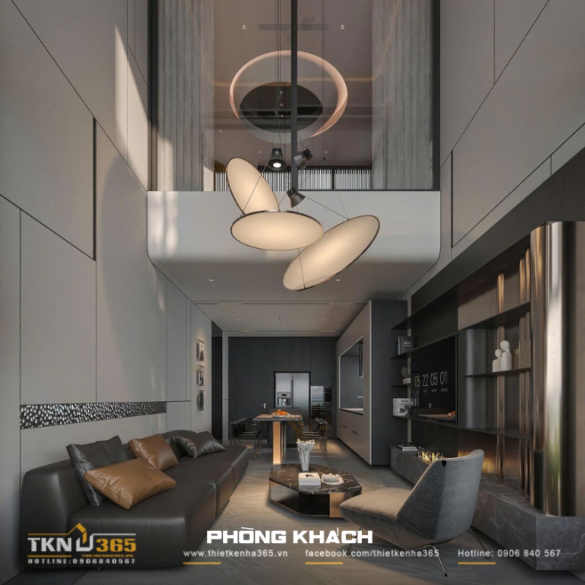 Thiết kế mở - “Chìa khóa” mang nắng gió vào nhà phố 4 tầng 8 Phòng khách bố trí liền mạch với khu vực bếp - ăn nhằm tận dụng tối đa diện tích trong nhà phố