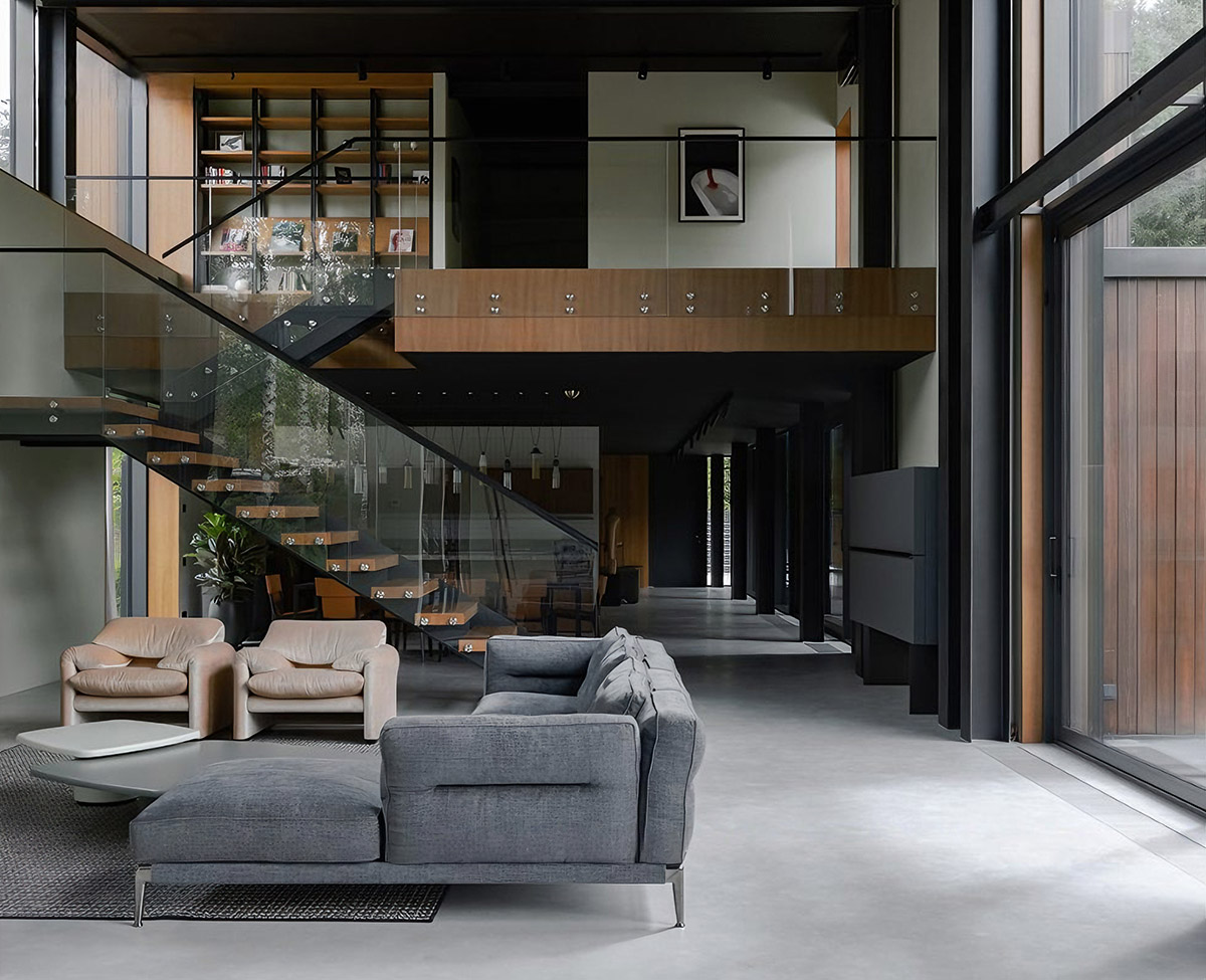 12+ ý tưởng thiết kế nội thất không gian mở 2025 – hiện đại & tiện nghi 11 Căn hộ Duplex vốn có ưu thế về chiều cao và không gian rộng, nên khi thiết kế mở sẽ càng tôn lên sự sang trọng.