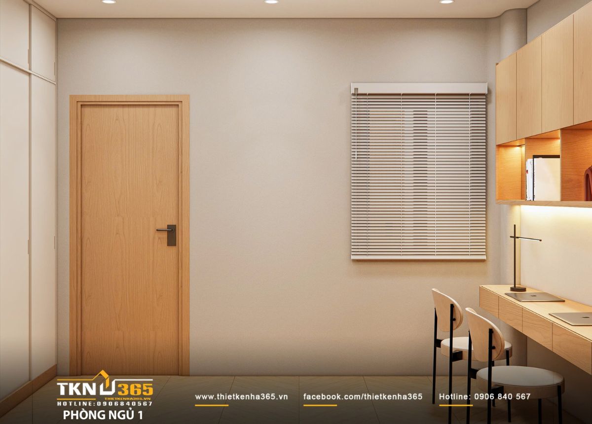 Thiết kế nội thất nhà phố 2 tầng ở Bình Dương: Gọn gàng và đủ đầy 15 Cửa sổ và rèm lá ngang giúp căn phòng đón sáng tự nhiên mà vẫn riêng tư