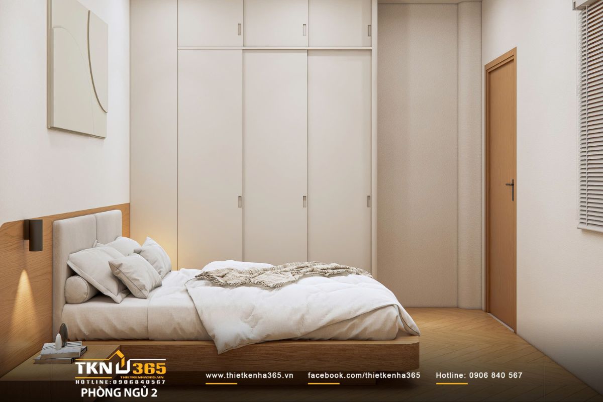 Thiết kế nội thất nhà phố 2 tầng ở Bình Dương: Gọn gàng và đủ đầy 20 Hệ tủ cao kịch trần khai thác triệt để diện tích, đảm bảo lưu trữ gọn gàng