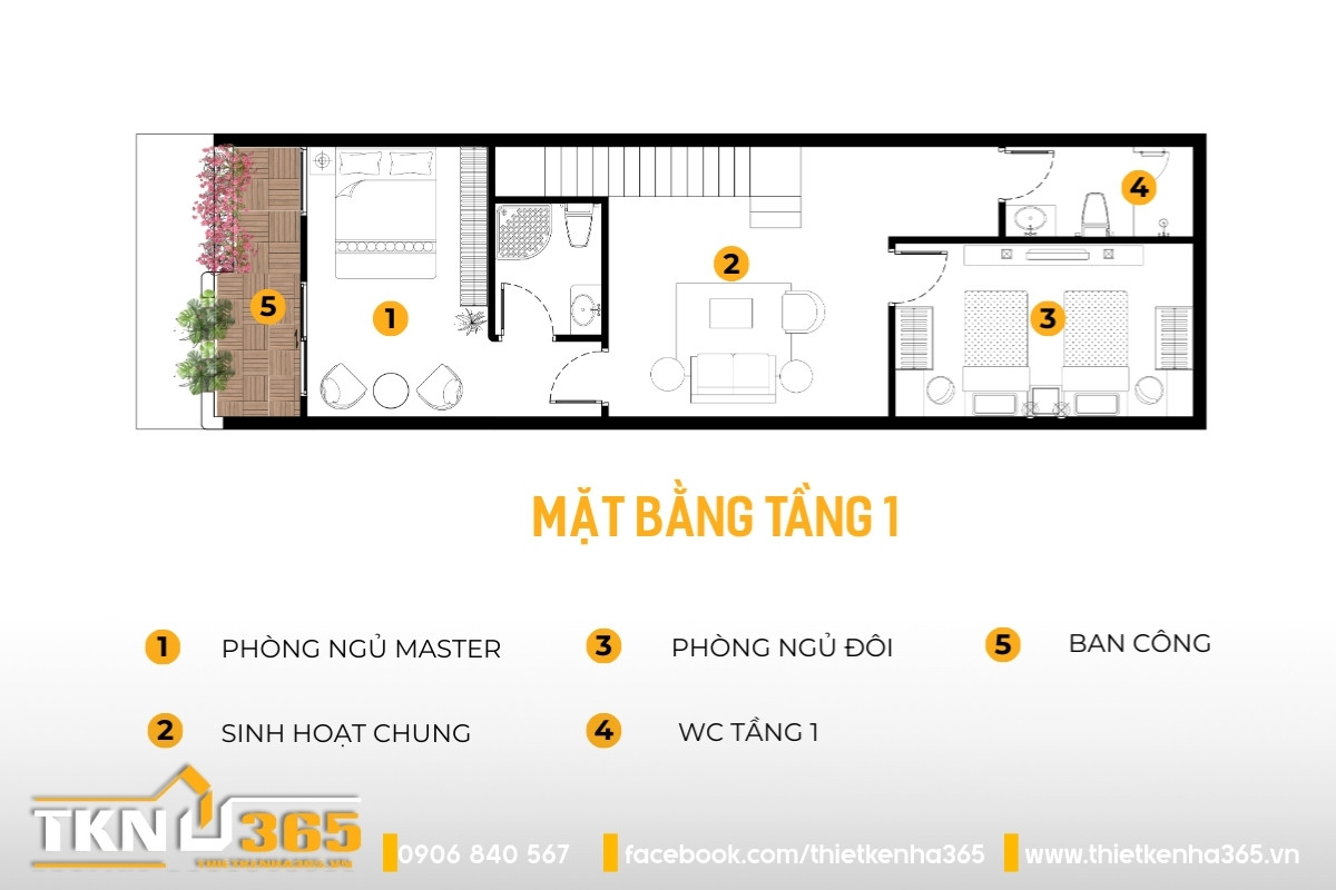 mặt bằng công năng tầng 1